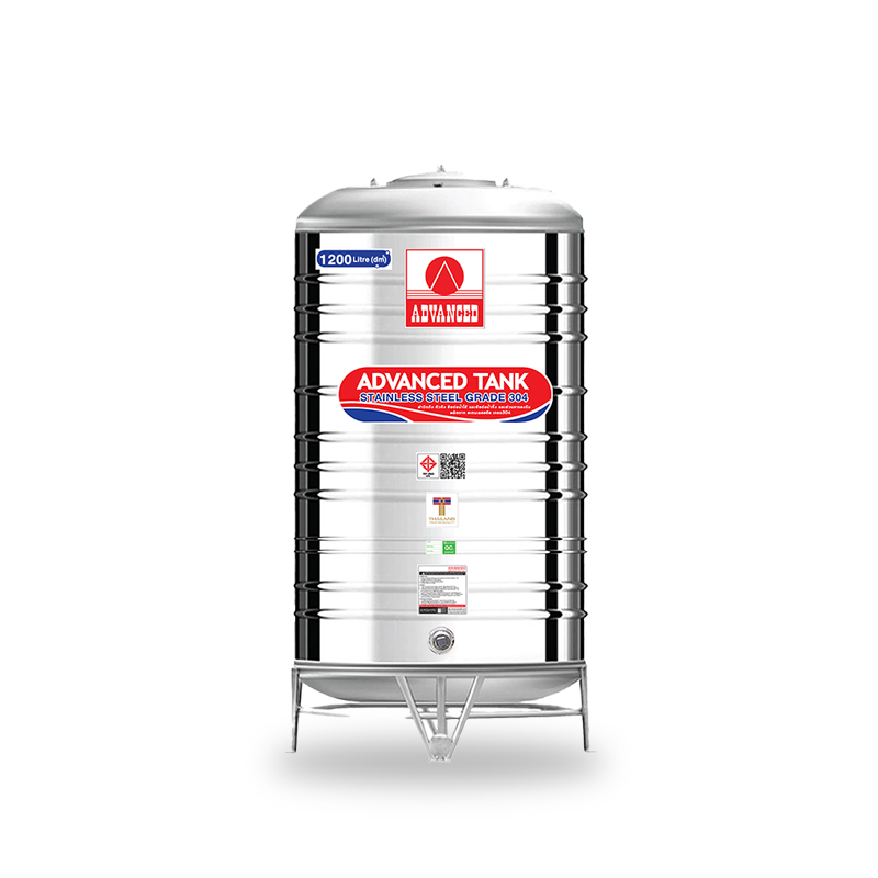 ถังเก็บน้ำสแตนเลส Advanced รุ่น AV สีแดง มอก. ทรงสูง 1200 L
